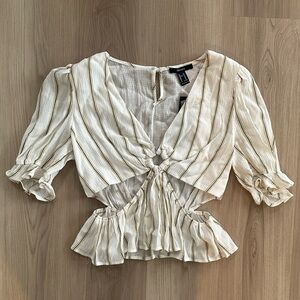 Striped Cutout Blouse